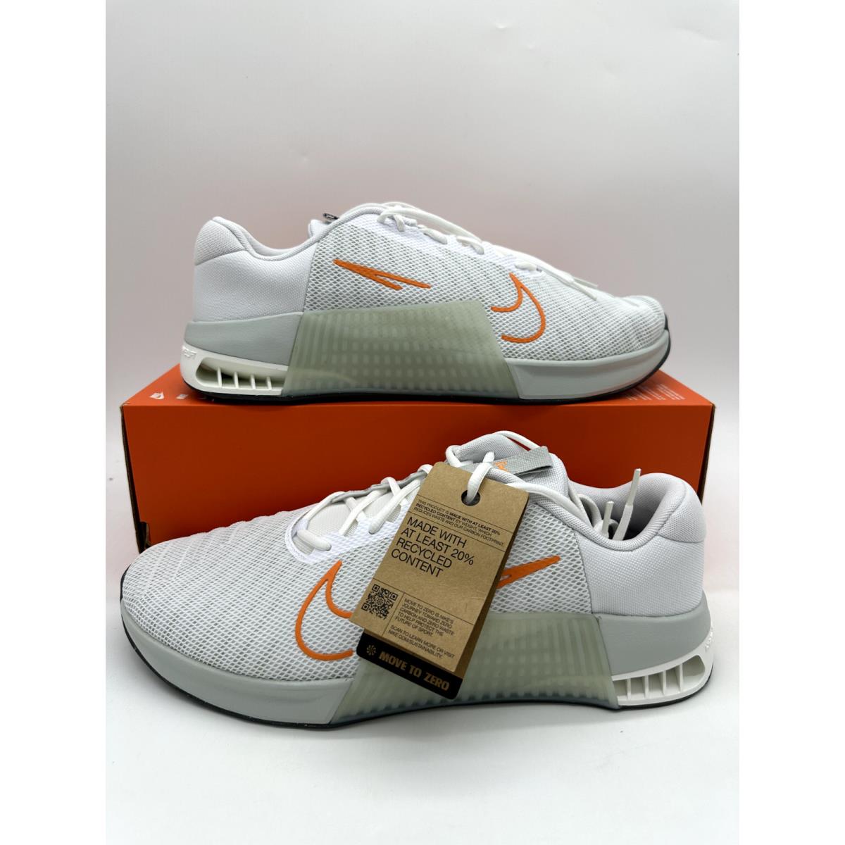 Nike Metcon 9 Men`s Size 15 White Orange Gym Training Shoes DZ2617 101 - White