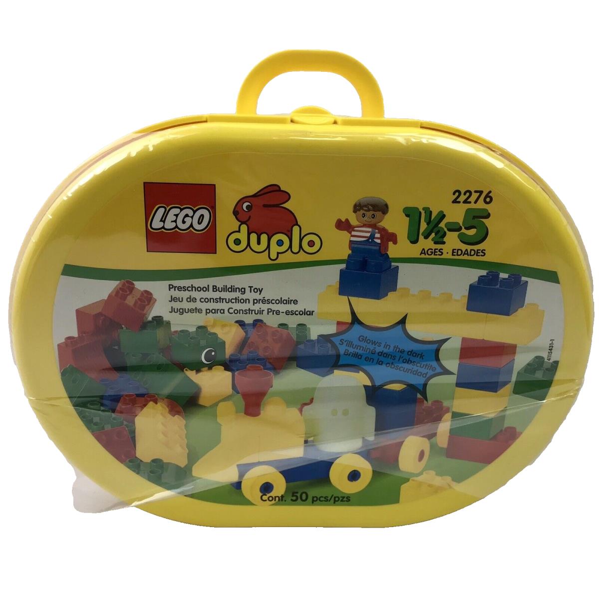 Lego Duplo Building Set 2276 Train Glow in The Dark Ghost Carry Case