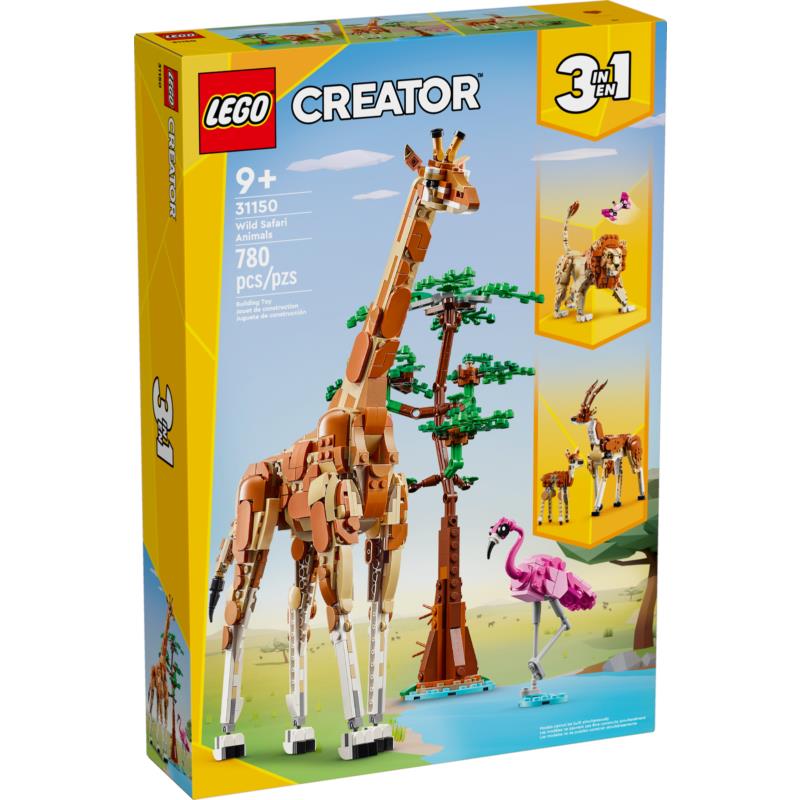 Lego Creator 3 in 1 Wild Safari Animals 31150 Building Toy Set 3 Safari Animal