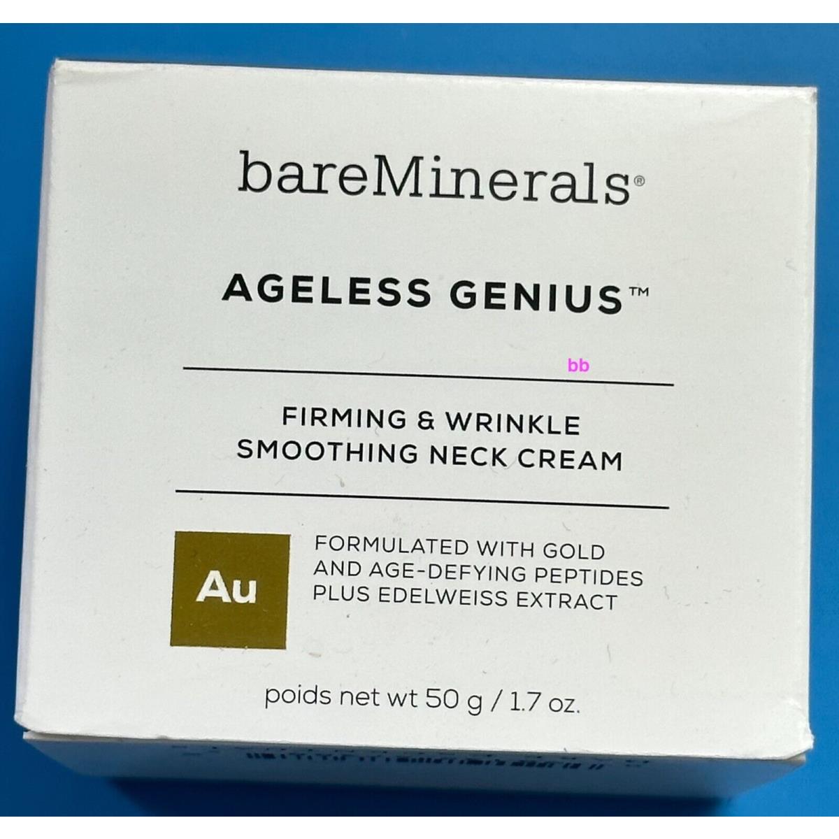 Bareminerals Ageless Genius Firming Wrinkle Smoothing Neck Cream 1.7 oz