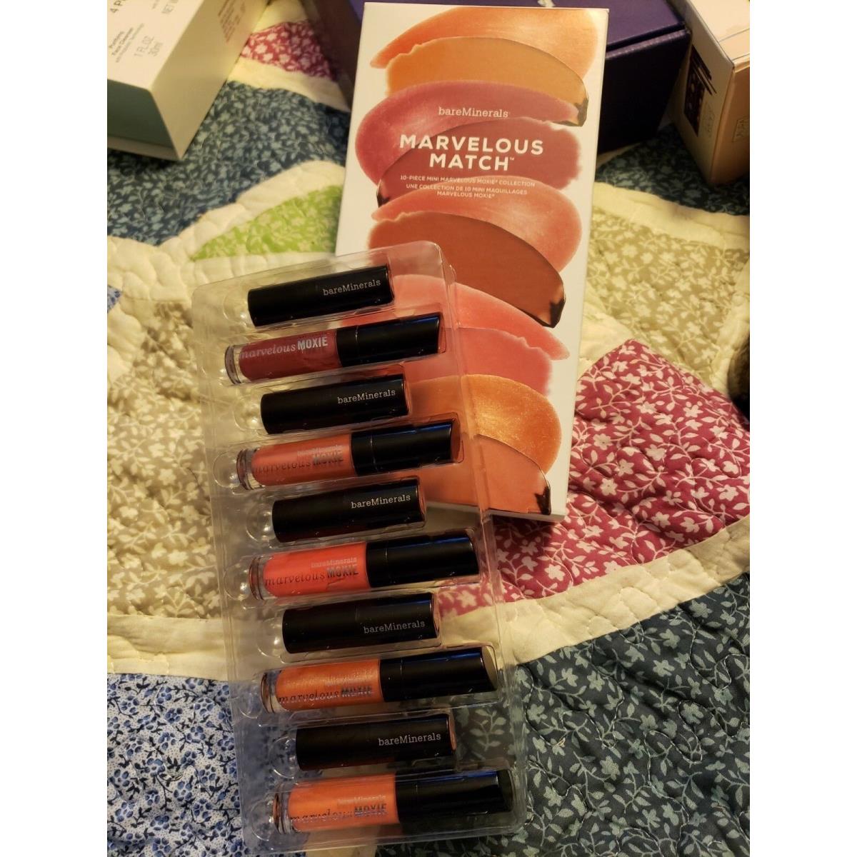 Bare Minerals 10 PC Marvelous Match Lip Gloss Glaze Set Collection Retail