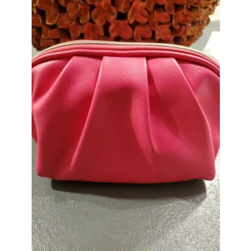 Bareminerals 8 pc Hot Pink Leather Make up Bag Gift Set