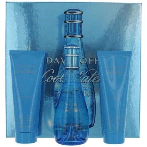 Davidoff Cool Water 3 Pc Edt Gift Set Perfume For Women 3.4 + 2.5 + 2.5 Box