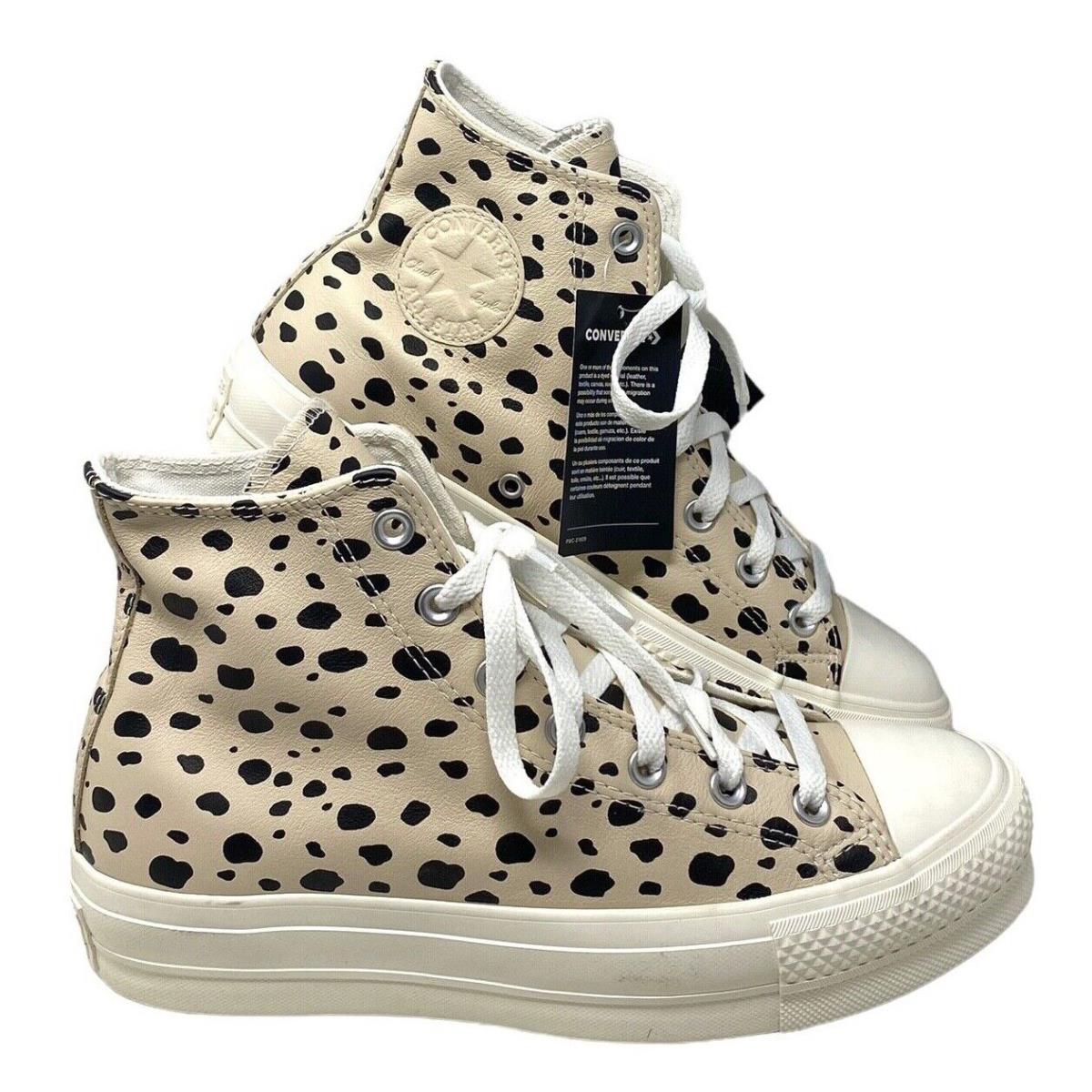 Converse Ctas Lift Platform Leather Shoes High Leopard Women Custom 568163C-WWLO