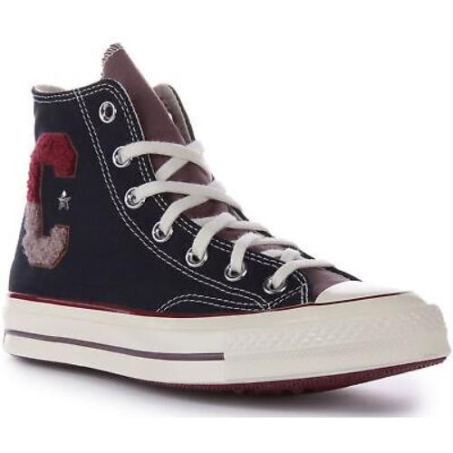 Converse A07980C Chuck 70 Hi Varsity Letter C Canvas Shoe Navy Red US 6 - 12 - NAVY RED