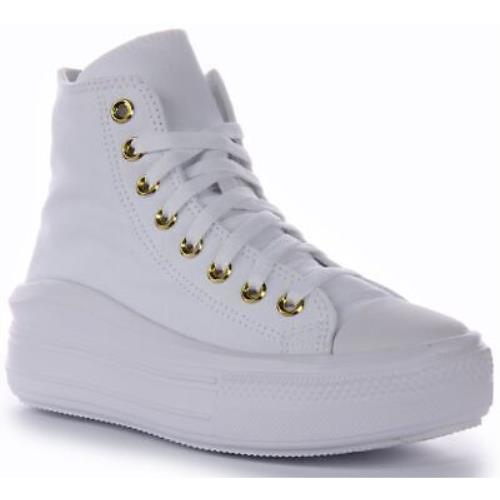 Converse A05459C All Star Move Platform Canvas Shoe White Gold Womens US 4 - 9 - WHITE GOLD