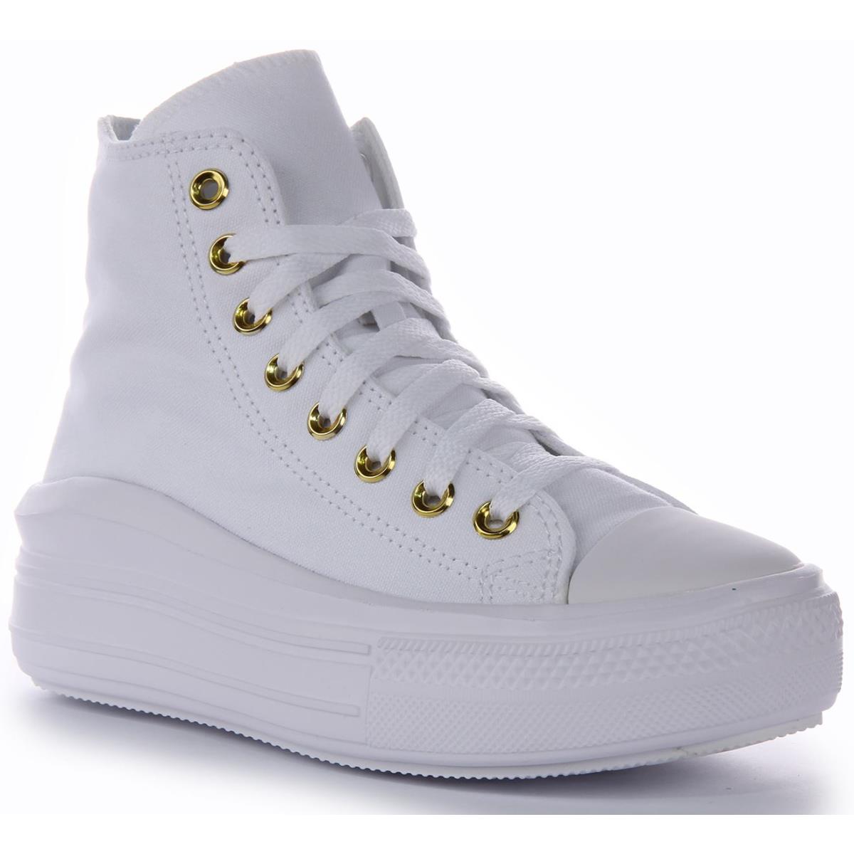 Converse A05459C All Star Move Platform Canvas Shoe White Gold Womens US 4 - 9 WHITE GOLD