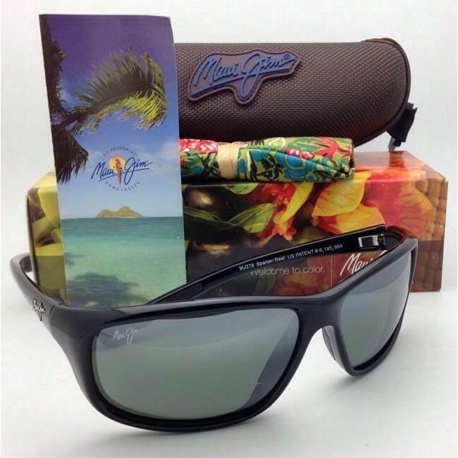 Maui Jim Sunglasses Spartan Reef MJ 278-02 Black Frames w/ Grey Polarized Lenses