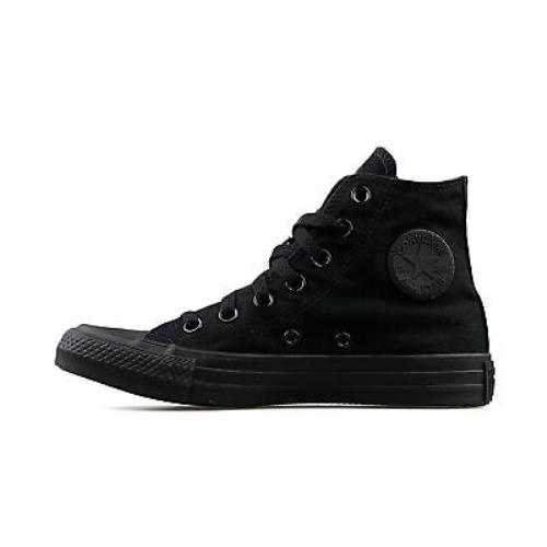 Converse Unisex M33 Chuck Taylor All Star HI Black Monochrome Shoes M3310-006-SIZE 7.5