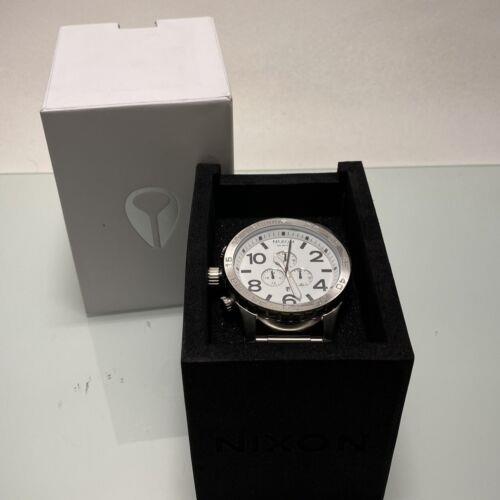 Nixon Watch Men`s 51-30 Chronograph White x Silver A083-100 A083100 Analog