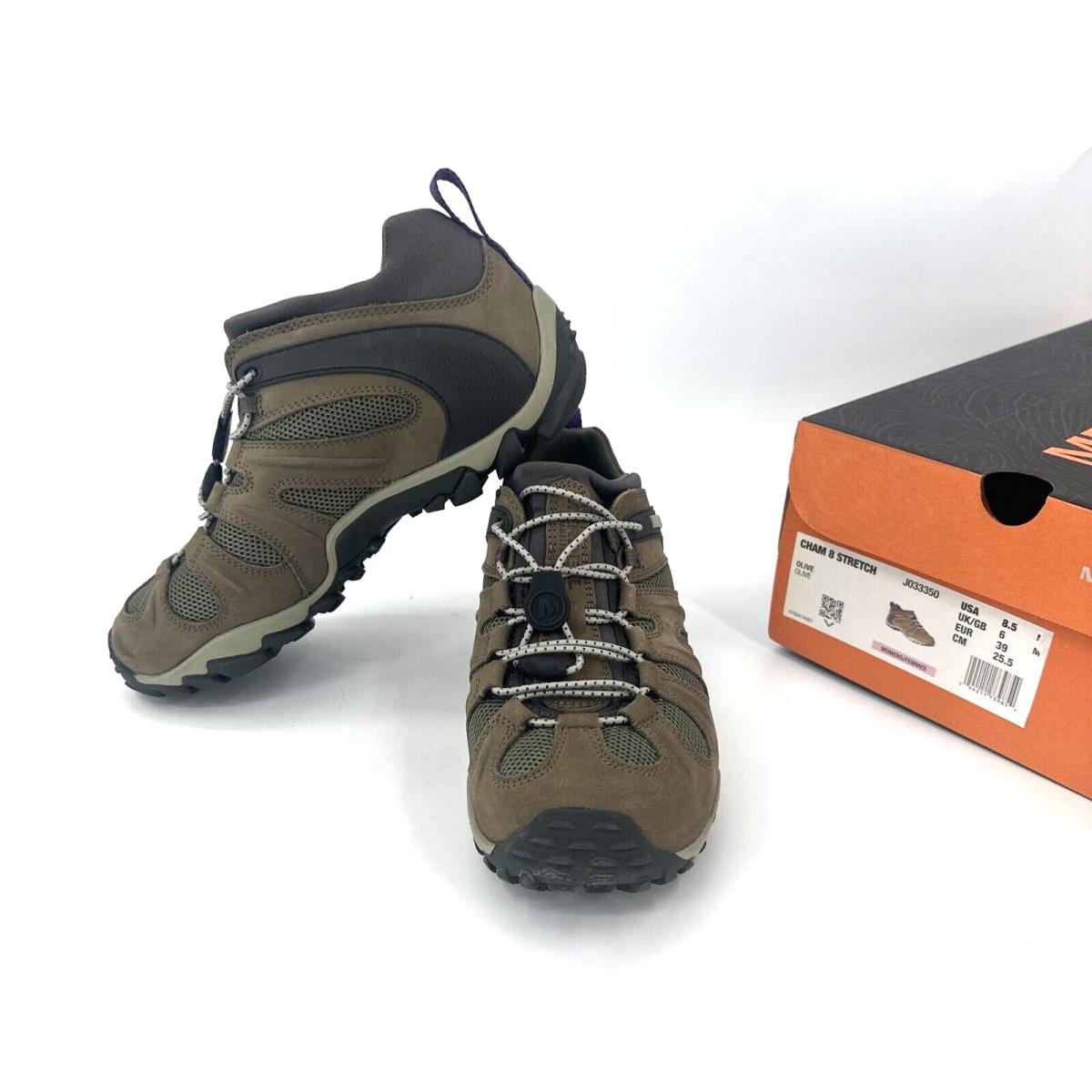 Merrell Women`s Size 8.5 Hiking Shoes Chameleon Cham 8 Stretch Vibram Olive