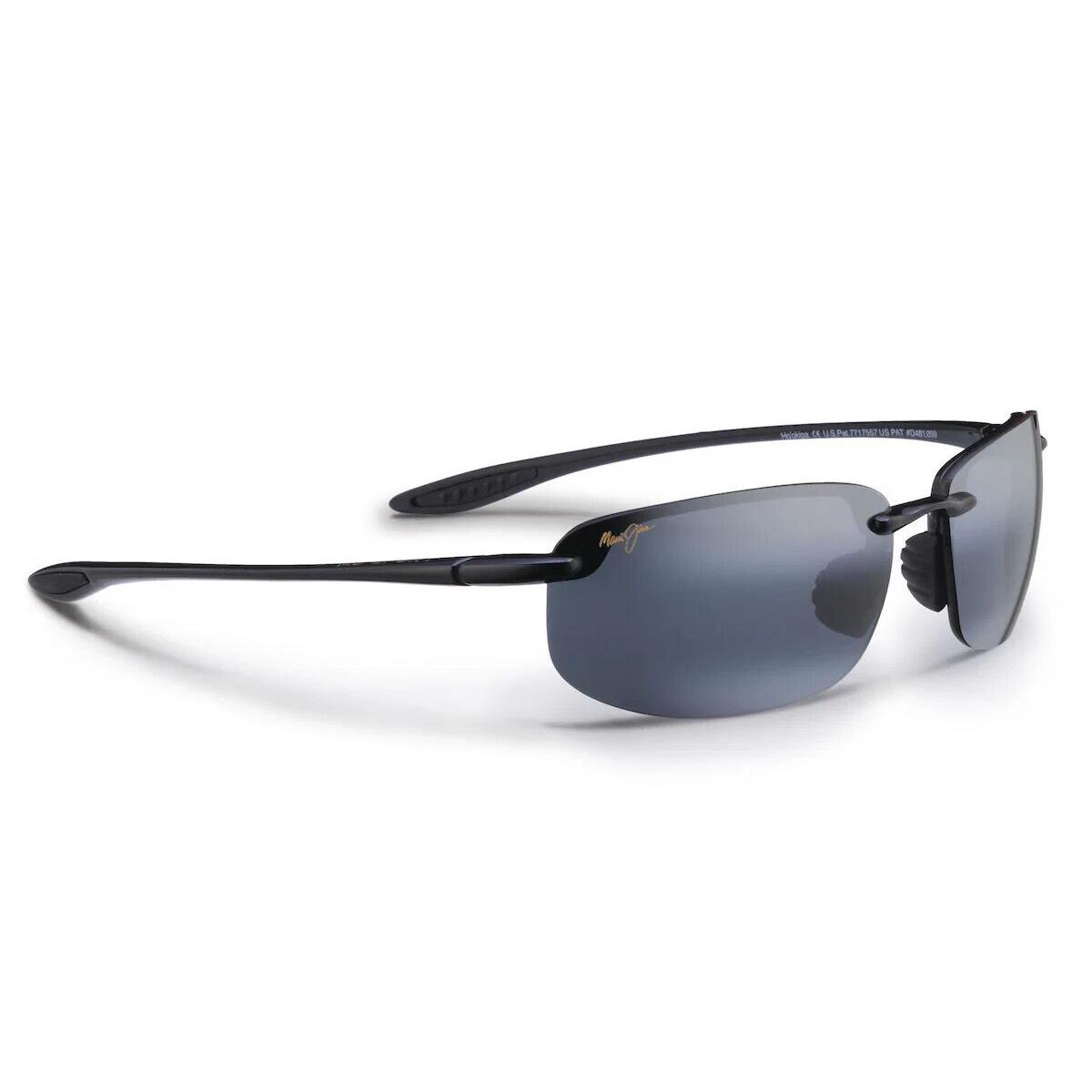 Maui Jim Hookipa Gloss Black Polarized Hcl Grey Lens Sunglass H407-02 W