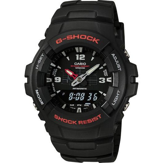 Casio G100-1BV G-shock Analog/digital Watch Black Resin Band Alarm