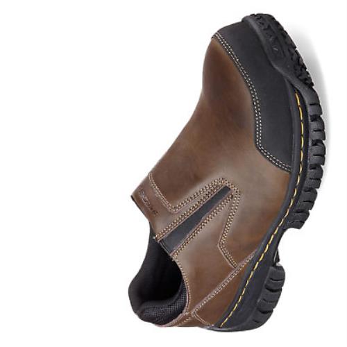Men`s Skechers Relaxed Fit: Hartan ST Work Shoe 77066-DKBR Dark Brown Leather - Dark Brown