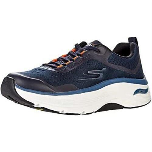 Skechers Men`s Max Cushioning Arch Fit-athletic Running Shoes Navy/orange 7.5