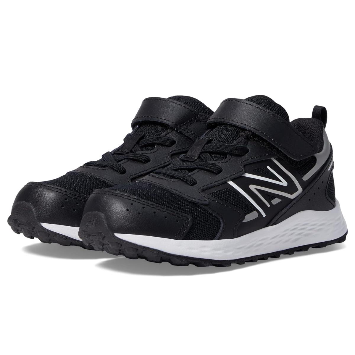 New Balance Kids Fresh Foam 650v1 Bungee Lace with Top Strap Infant/toddler Black/Metallic Silver