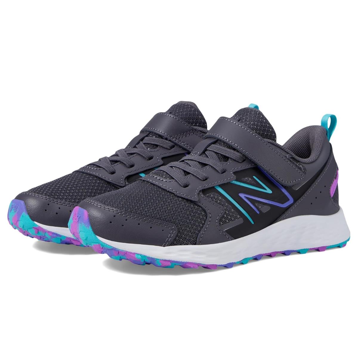 Girl`s Sneakers Athletic Shoes New Balance Kids Magnet/Electric Indigo