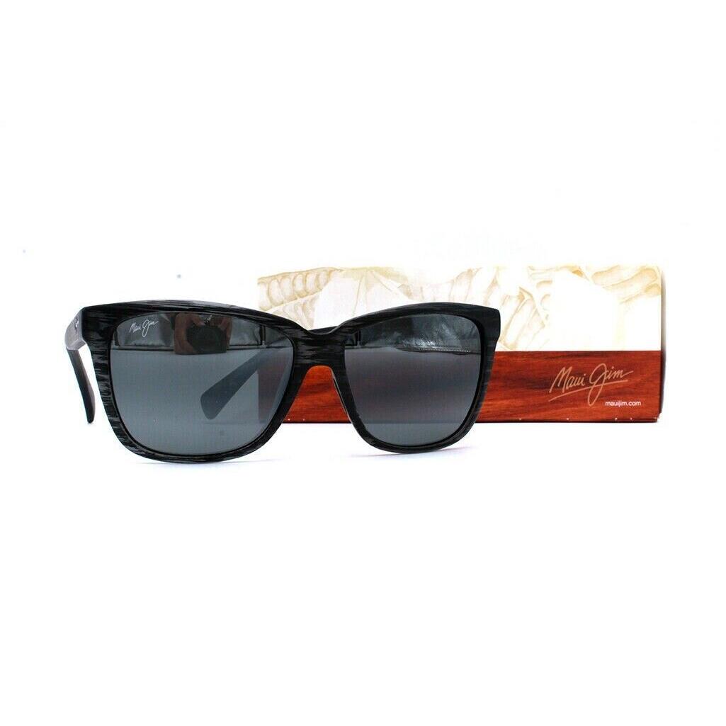 Maui Jim Jacaranda 763-11MS Matte Gray Stripe Sunglasses Polarized Grey Lenses