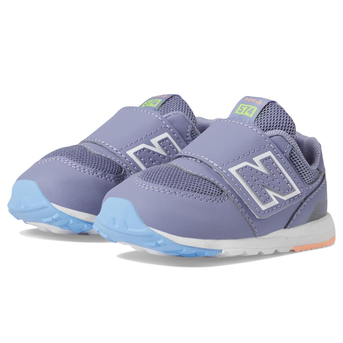 Girl`s Shoes New Balance Kids 574 New-b Hook-and-loop Infant/toddler Astral Purple/Clear Yellow