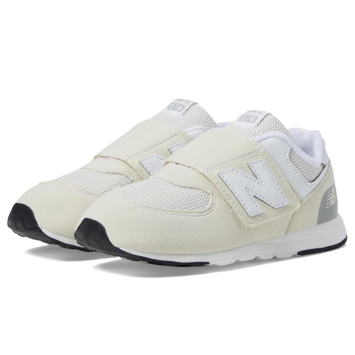 Girl`s Shoes New Balance Kids 574 New-b Hook-and-loop Infant/toddler Nimbus Cloud/White