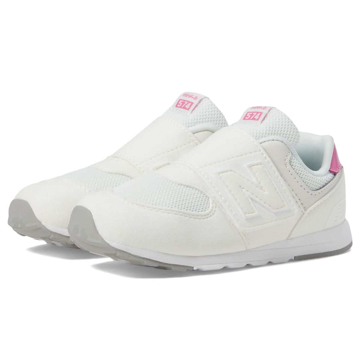 Girl`s Shoes New Balance Kids 574 New-b Hook-and-loop Infant/toddler Sea Salt/Real Pink