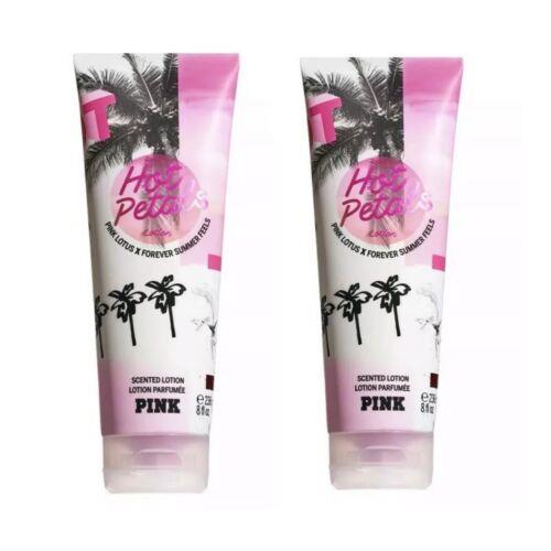 Victoria`s Secret Pink Hot Petals Scented Lotion 8 Fl.oz. Lot of 2