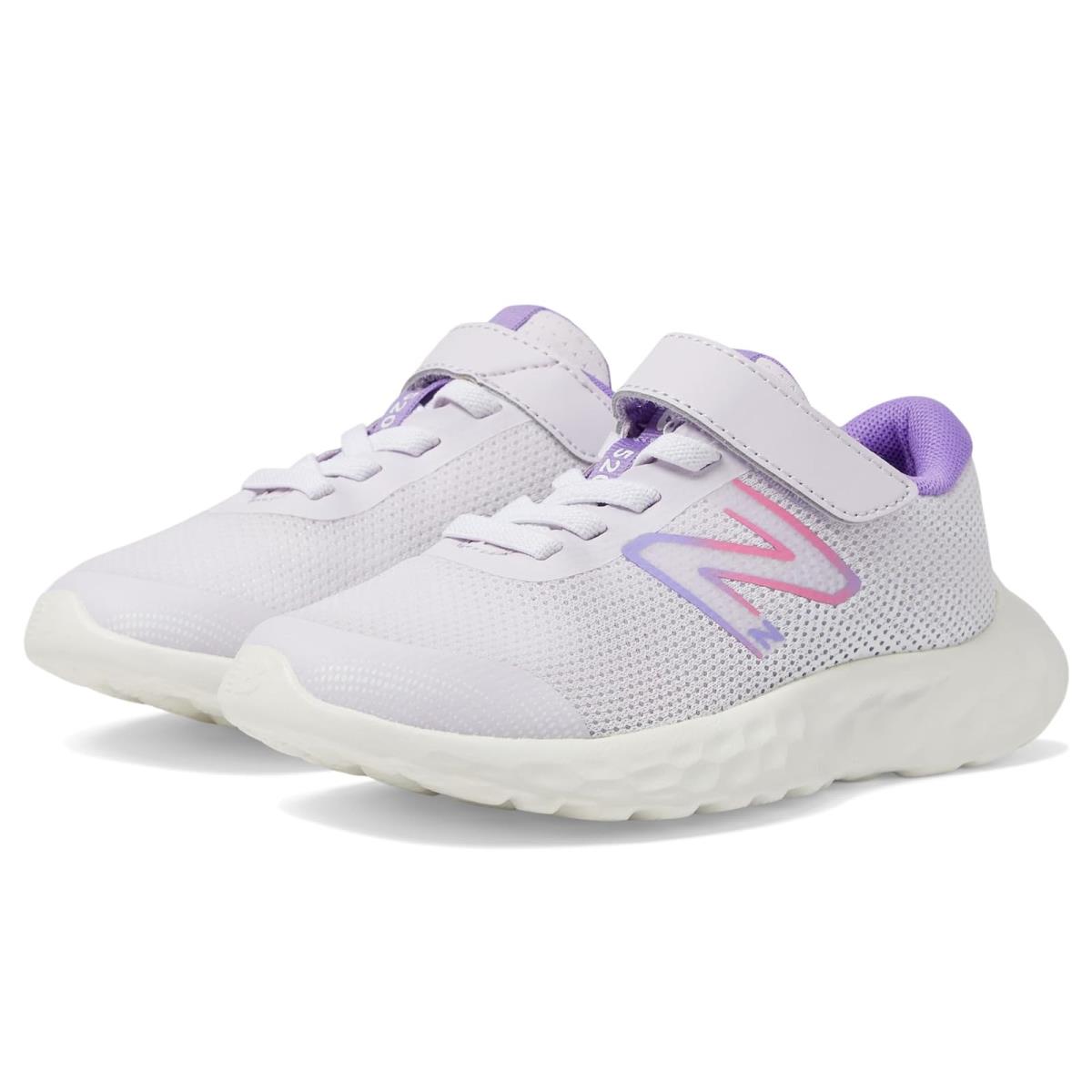 Girl`s Shoes New Balance Kids 520v8 Bungee Lace Little Kid Taro/Violet Crush