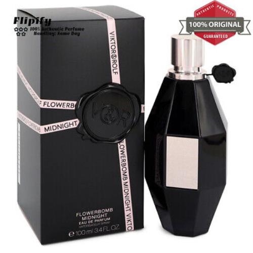 Flowerbomb Midnight Perfume 3.4 oz Edp Spray For Women by Viktor Rolf