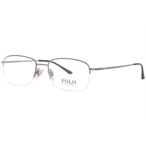 Polo Ralph Lauren PH1001 9002 Eyeglasses Men`s Shiny Gunmetal Semi Rim 53mm