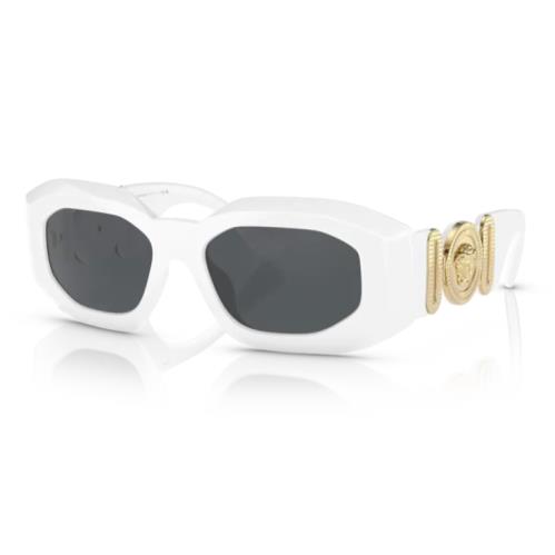 Versace 0VE4425U 314/87 White/ Dark Grey Oval Men`s Sunglasses
