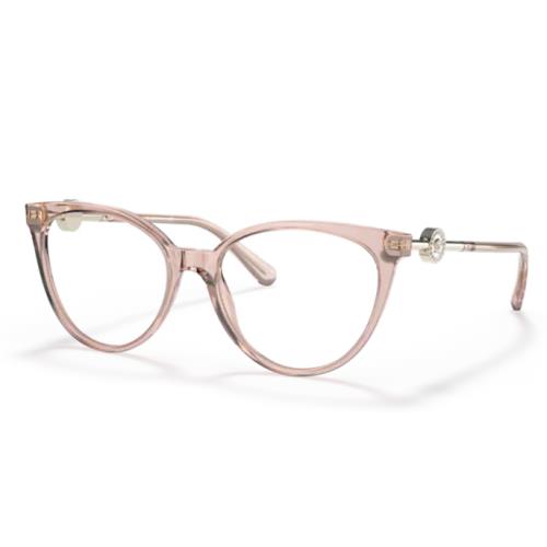 Versace 0VE3298B 5339 Transparent Pink Round Women`s Eyeglasses