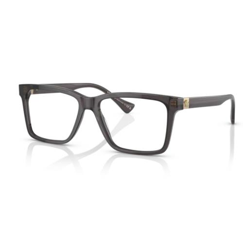 Versace 0VE3328F 5389 Transparent Grey Men`s Rectangular Eyeglasses