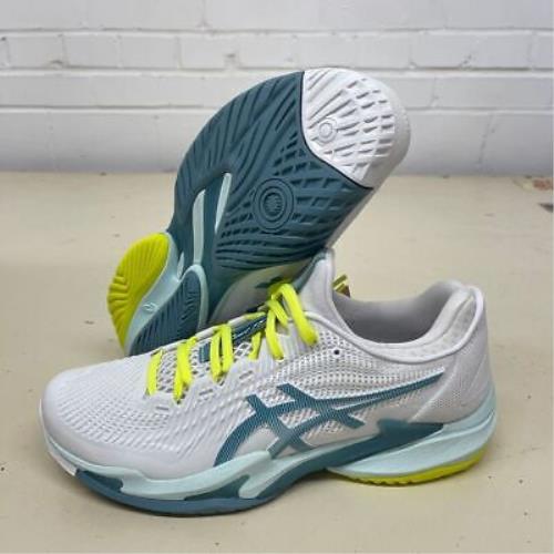 Asics Court FF 3 Tennis Shoes Women`s Size US 10.5 White/soothing Sea