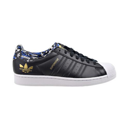 Adidas Superstar Men`s Shoes Core Black-gold Metallic-blue H00185