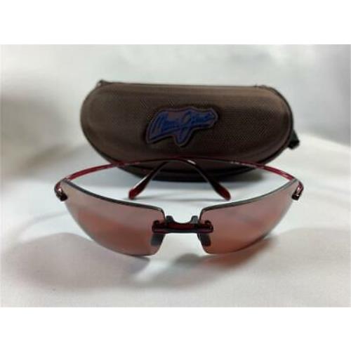 Maui Jim Splash Polarized Rimless Sunglasses 577-07 Burgundy/rose Flex Frame