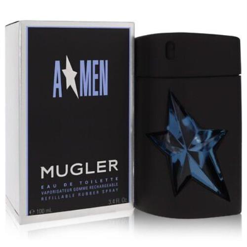 Angel By Thierry Mugler Edt Spray Refillable Rubber 3.4oz/100ml For Men