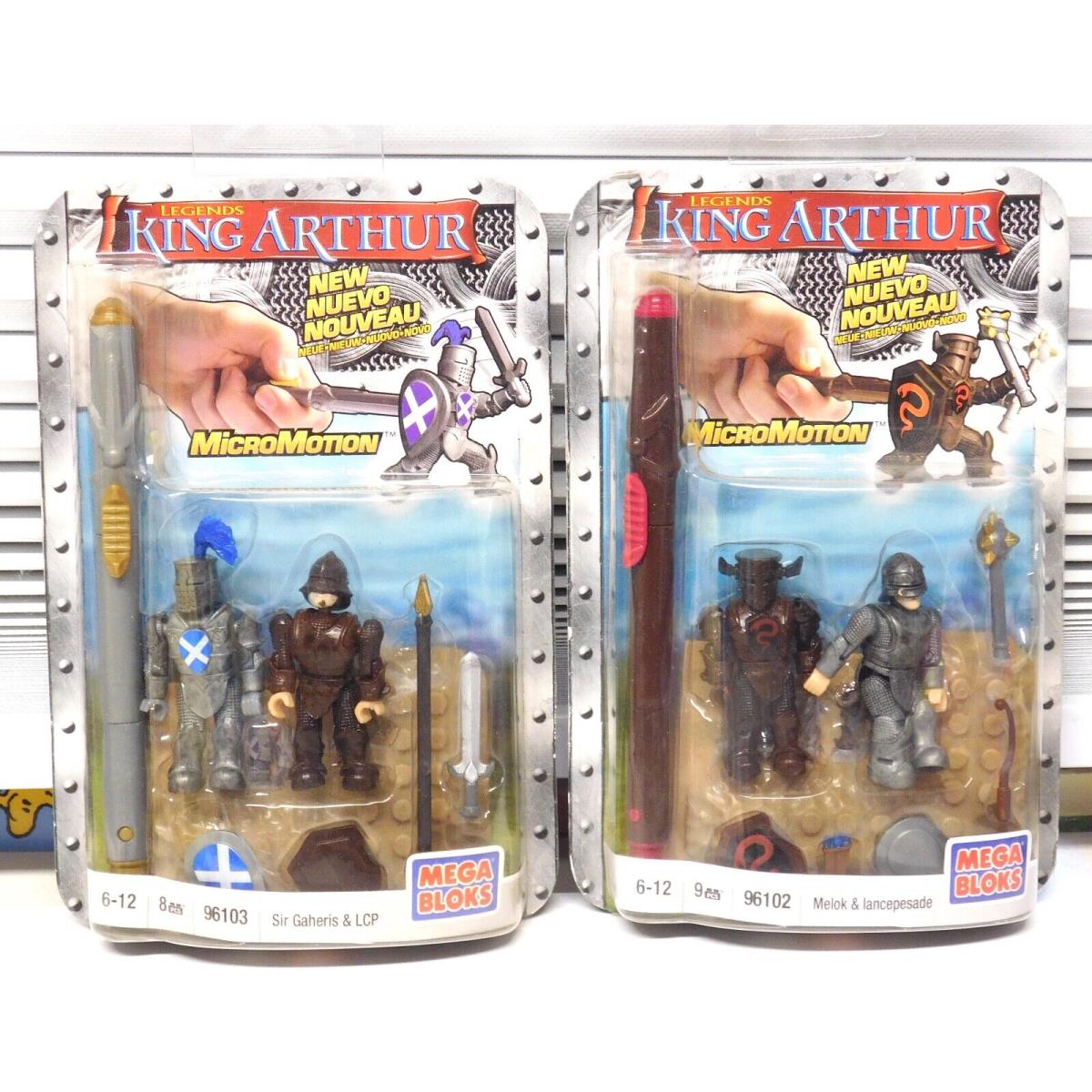 2 Legends King Arthur Micromotion Action Figures Mega Bloks 96102 96103