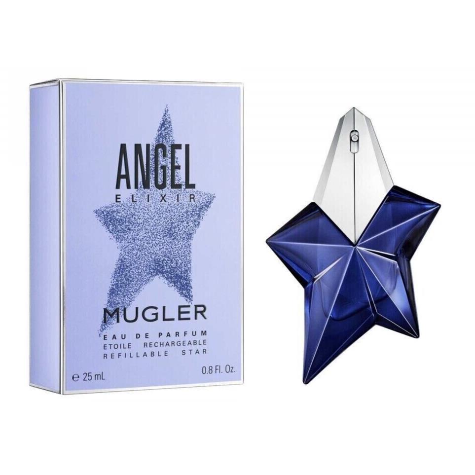Angel Elixir By Mugler Women Pefume 0.8oz / 25ml Edp Refillable Star Spray