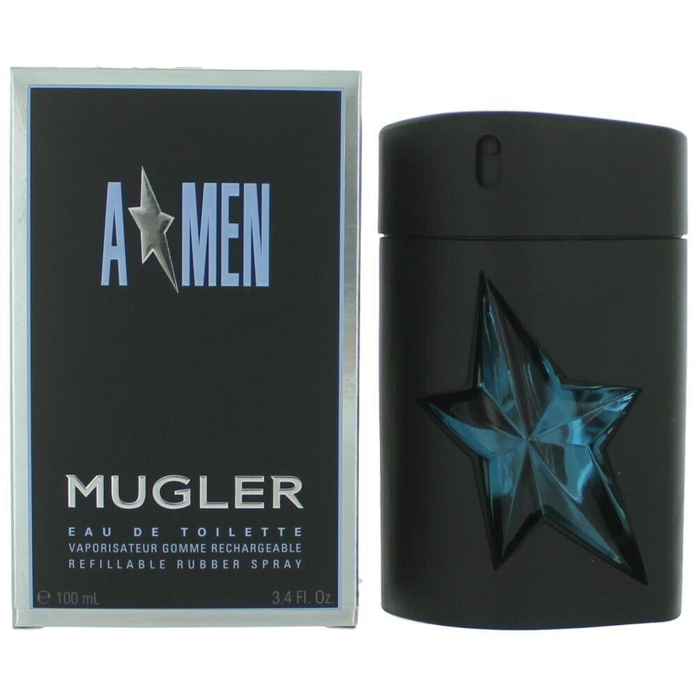 A Men Angel Amen Thierry Mugler 3.4 oz Edt Refillable Rubber Spray A Men