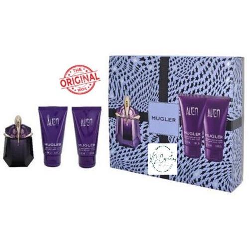 Alien Women Gift Set 1oz Edp 0.33 oz EDP/1.6 oz Body Lotion X2 Thierry Mugler