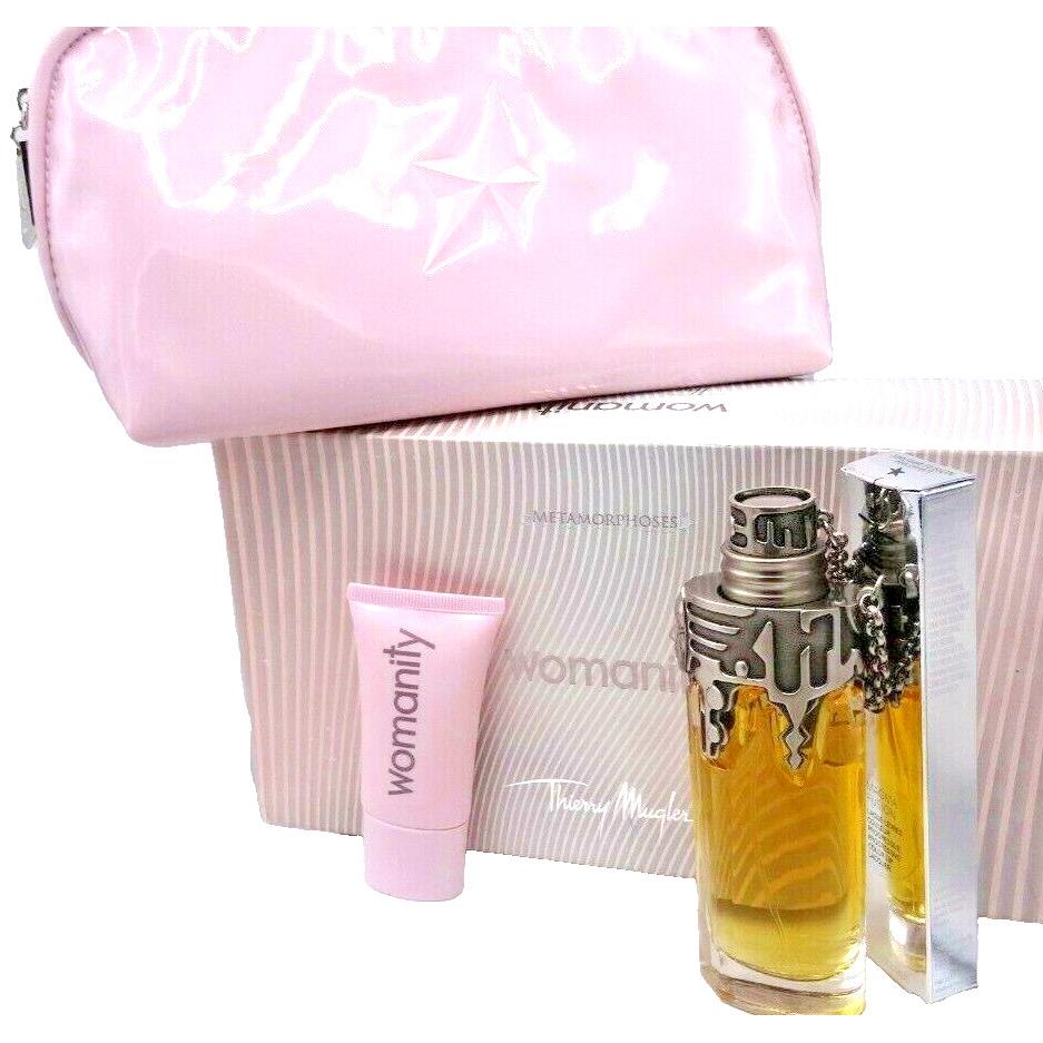 Womanity by Thierry Mugler 4 Piece Gift Set - Edp Refillable Spray 1.7 Oz.women