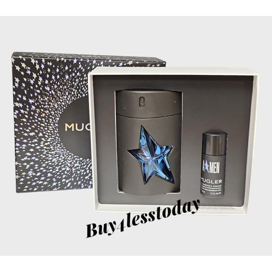 Angel Amen by Mugler Gift Set 3.4oz Edt Refillable Rubber Spray + Deo Stick