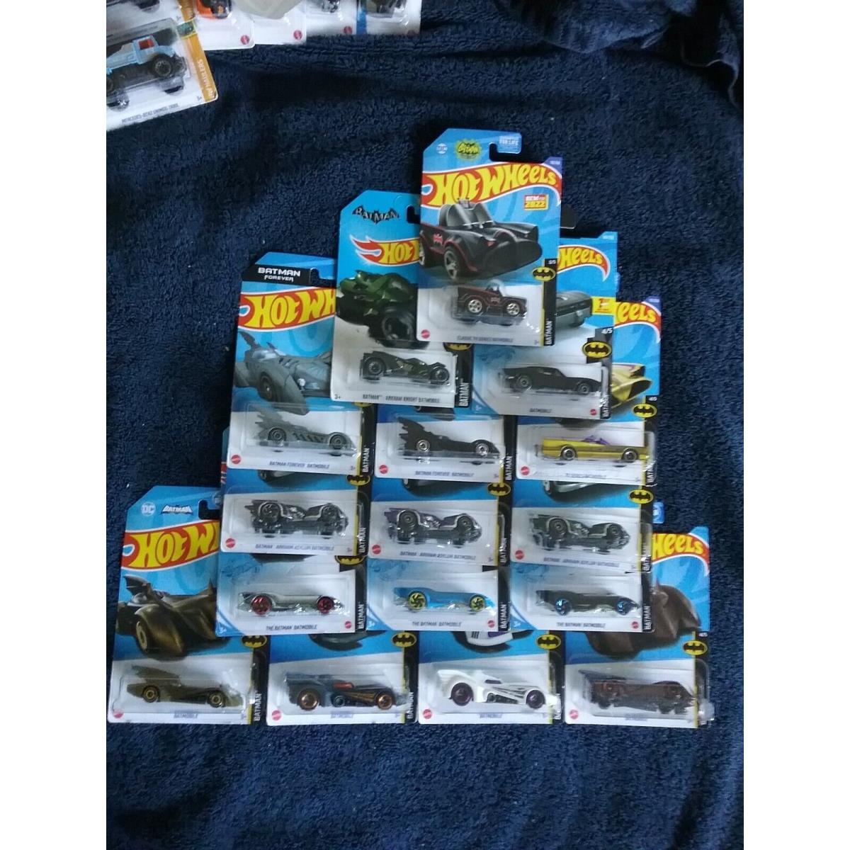 Hot Wheels Set of 16 Sixteen Batman Batmobile Vhtf Cars - Multi-Color