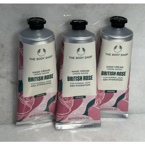 3 The Body Shop British Rose Hand Cream 3.3oz