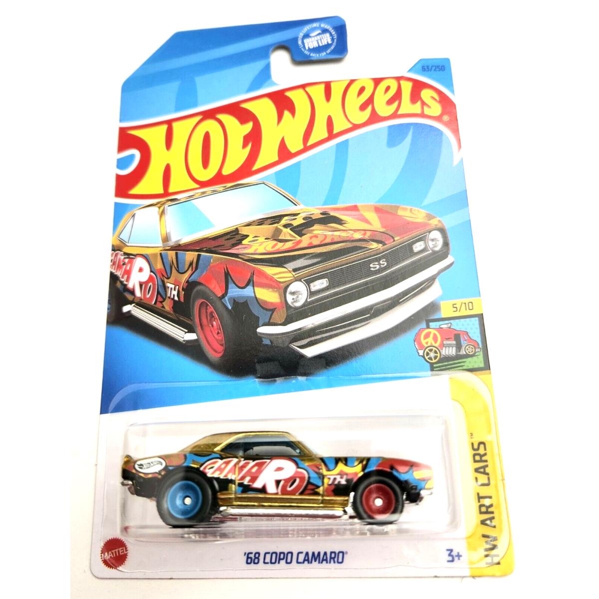 Hot Wheels `68 Copo Camero Gold 63 - 2023 HW Art Cars Super Treasure Hunt