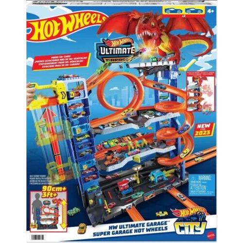 Hot Wheels City Ultimate Garage Playset with 2 Die-cast Cars Toy Storage For 50
