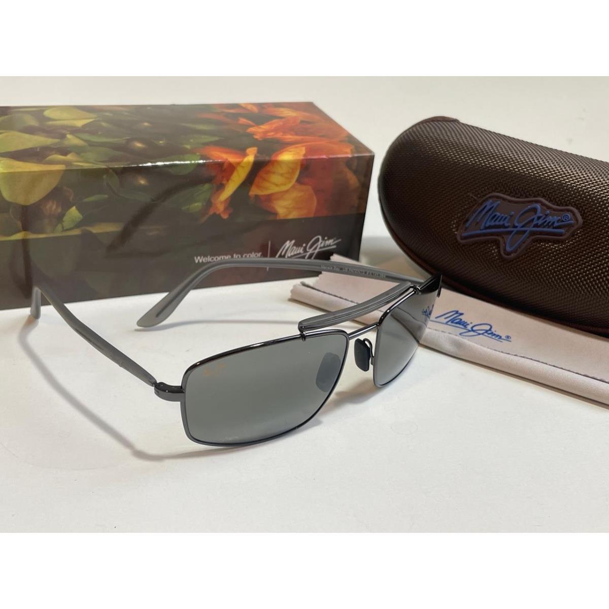 Maui Jim Manele Bay Sunglasses Polarized 224-17 Pewter/grey Glass Aviator