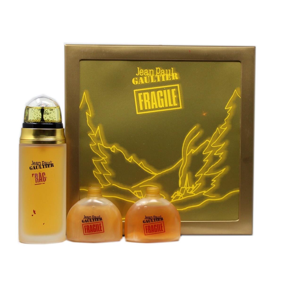 Jean Paul Gaultier Fragile 3 Piece Gift Set Eau DE Toilette Spray 100 ML/3.3 OZ