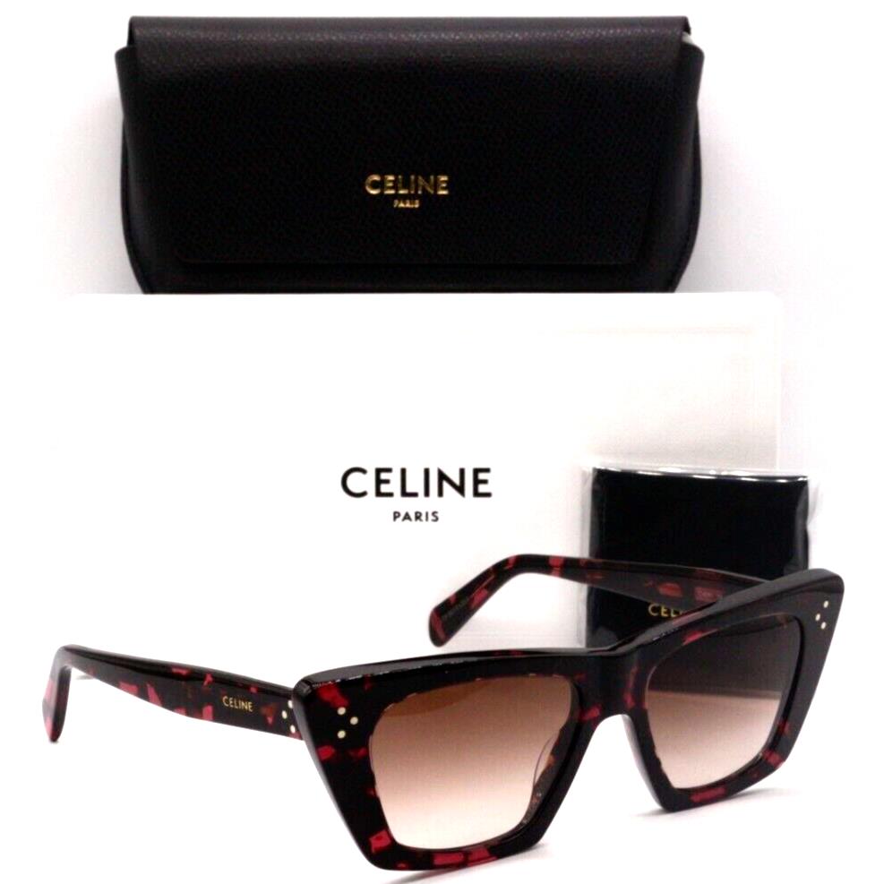 Celine CL 40187I 55F Pink Tortoise/brown Gradient Sunglasses 51-16