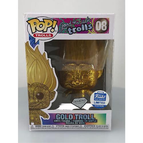 Funko Pop Retro Toys Trolls Gold Troll Diamond Glitter 8